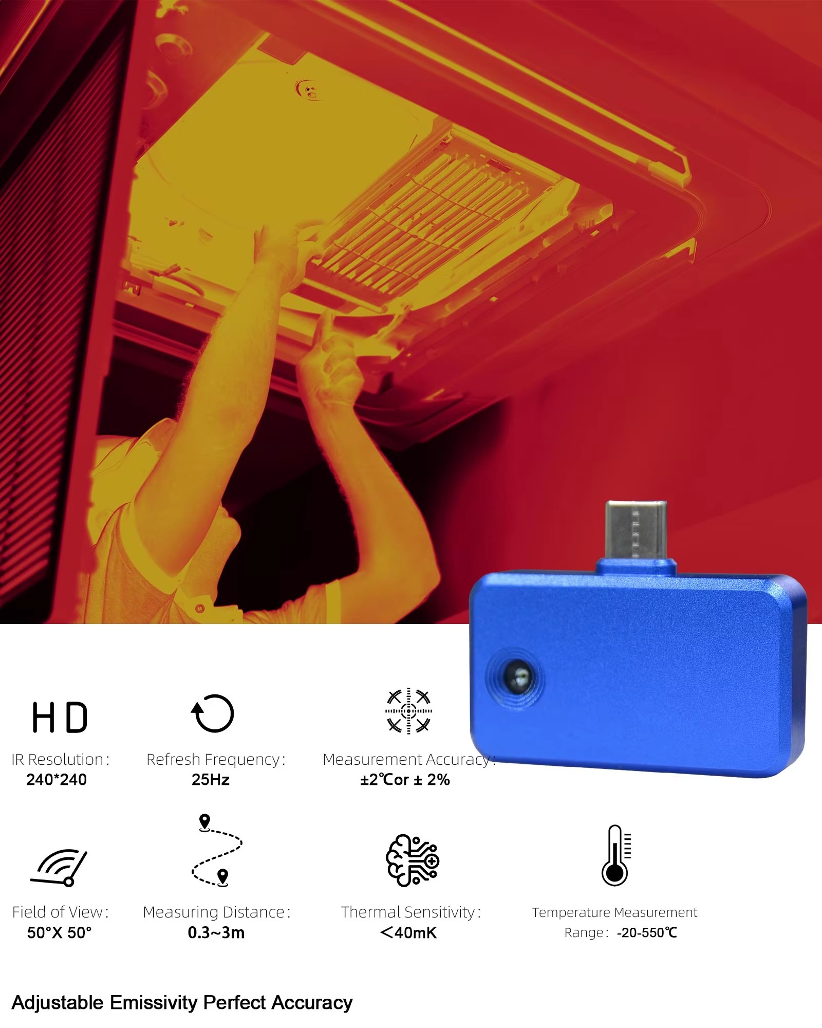 Thermal Camera for Phone 96x96 - Thermal Imaging Camera Pcb Repair recension och pris